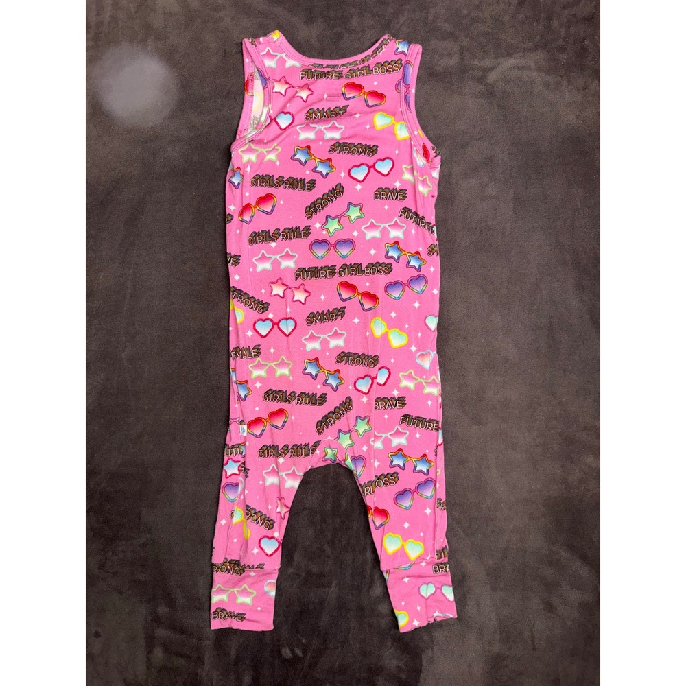 Posh Peanut Pink Future Is Female Bamboo Sleeveless Romper 12-18 Months - Picture 5 of 5